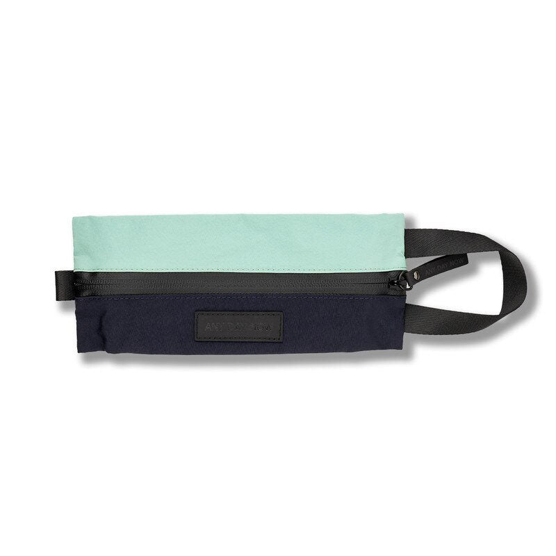 Any Day Now Pouch Small Aqua/Dark Navy