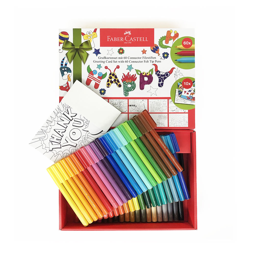 Faber-Castell Greeting Card Set with 60 Connector Pens