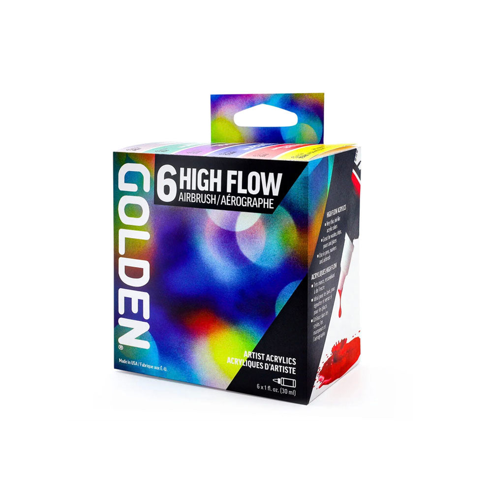 Golden High Flow Acrylic Airbrush Set of 6 x 30mL