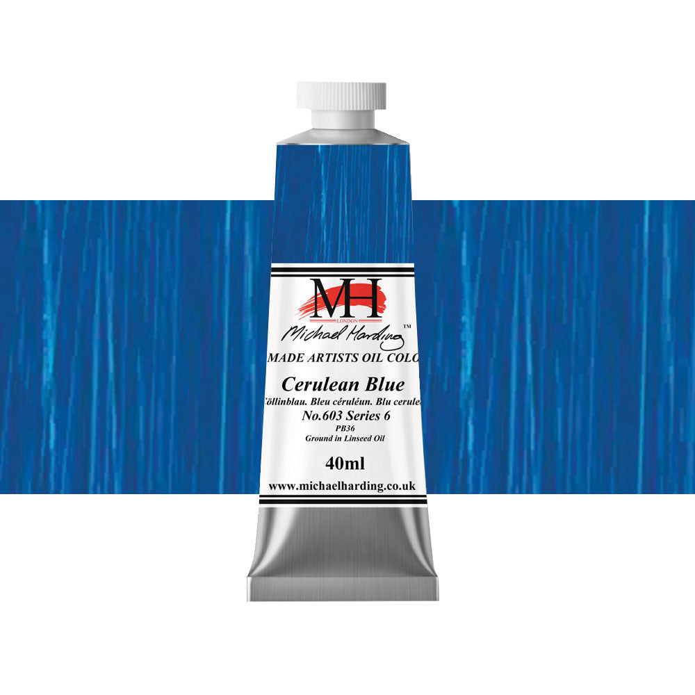 Michael Harding Oil Colour 40mL Cerulean Blue Series 6