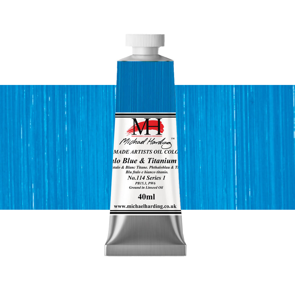 Michael Harding Oil 40mL Phthalo Blue & Titanium White Series 1