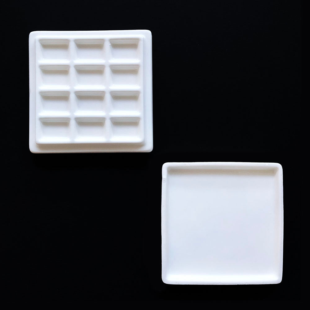 Meeden Porcelain Palette 12 Well with Lid 95x95x20mm