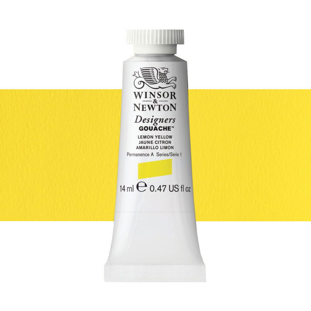 Winsor & Newton Designers Gouache 14mL Lemon Yellow Melbourne Australia