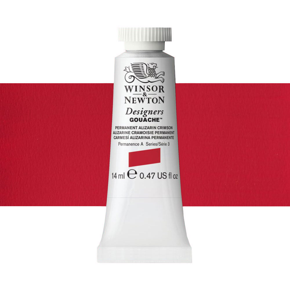 Winsor & Newton Designers Gouache 14mL Permanent Alizarin Crimson