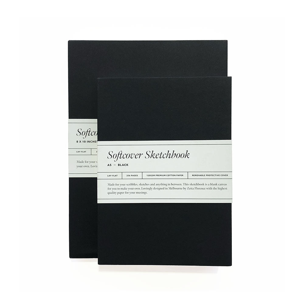 Zetta Florence Soft Cover Black Sketch Book